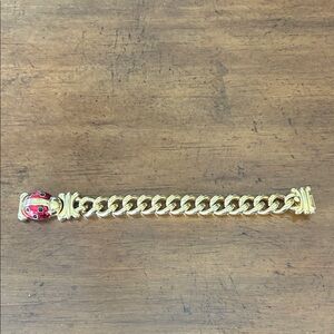 Charming Gold Bracelet with Red Ladybug